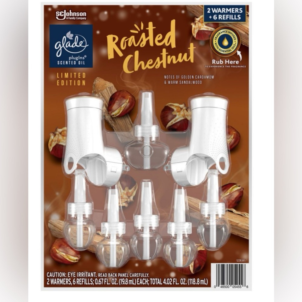 Glade Limited Edition Roasted Chestnut Scented Oil Plugins 2 Units & 6 Refills